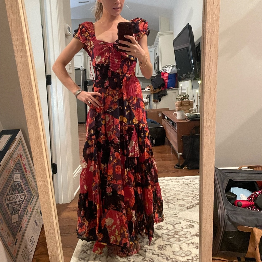 Free People Sundrenched Short-Sleeve Maxi Dress